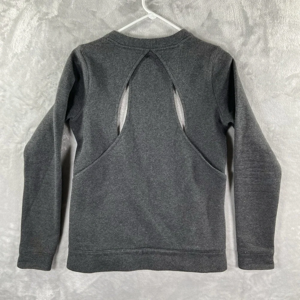 Lululemon Sweater Womens Size 4 Open Back Fleece Lined Crew Neck Pullover Casual